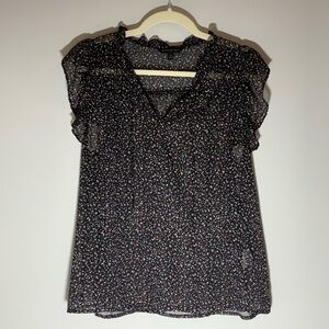 Banana Republic Sheer Flutter Sleeve Top